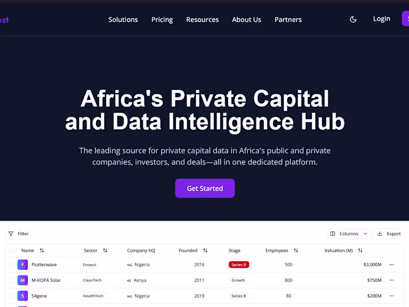 Cover image for Development of Afrovest: A B2B Market Intelligence Platform