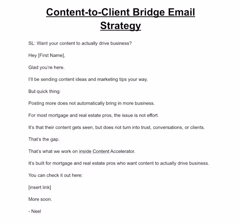 Cover image for Content-to-Client Bridge Email Strategy
This is