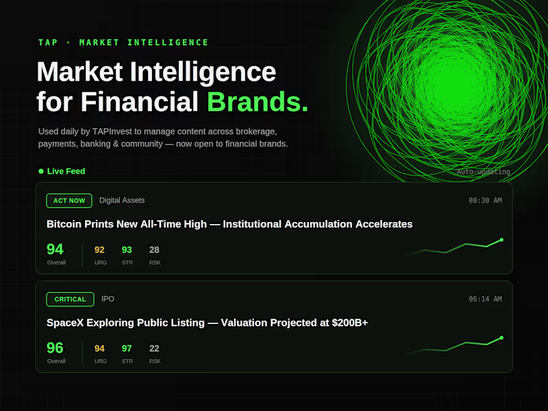 Cover image for Market Intelligence for Financial Brands.
Tap