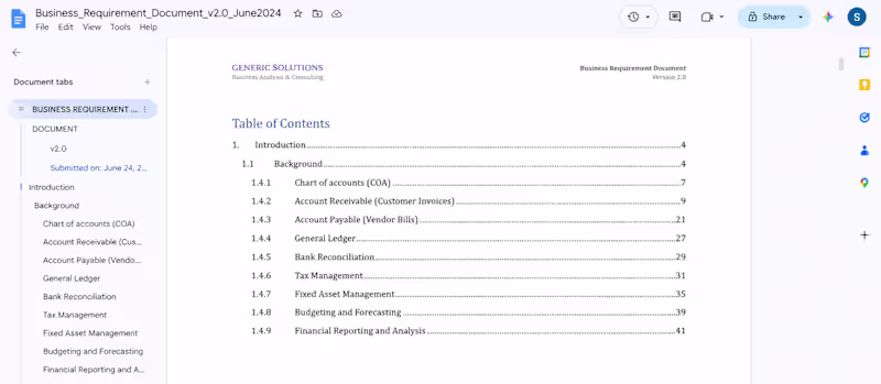 Cover image for Developed a comprehensive Business Requirement