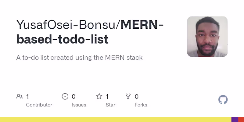 Cover image for MERN Stack To-Do List Development