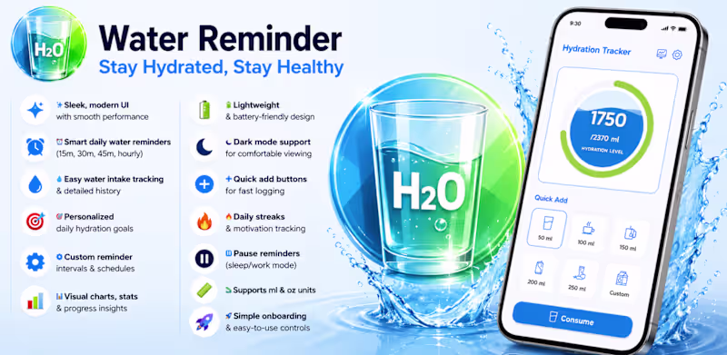 Cover image for 💧 Water Reminder | Hydration