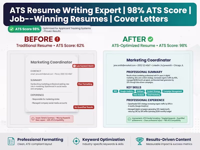 Cover image for ATS Resume Writer | 98%