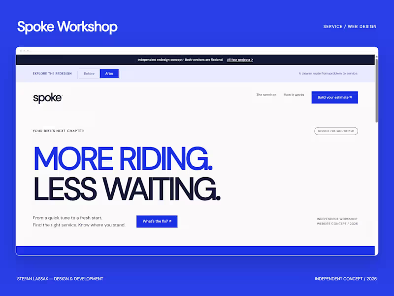 Cover image for Spoke Workshop — Website Redesign & Service Calculator