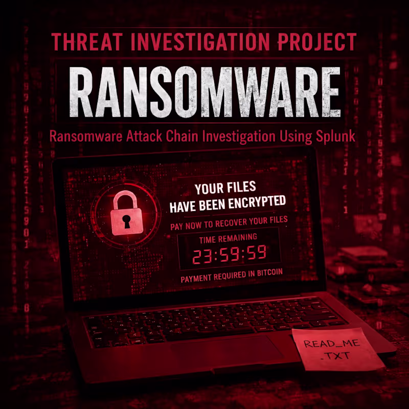 Cover image for Splunk Log Analysis and Investigation: Ransomware Chain