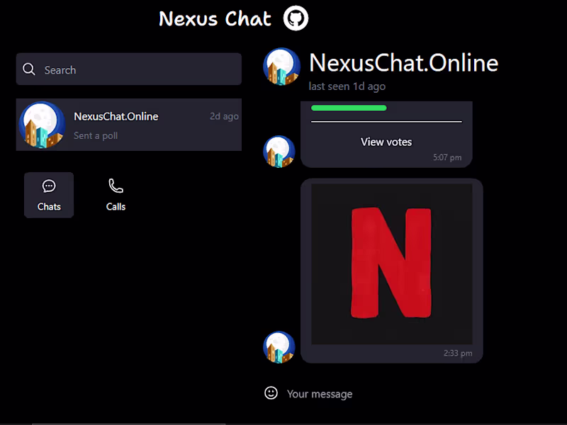 Cover image for NexusChat — Real-Time Messaging Platform
Communication,