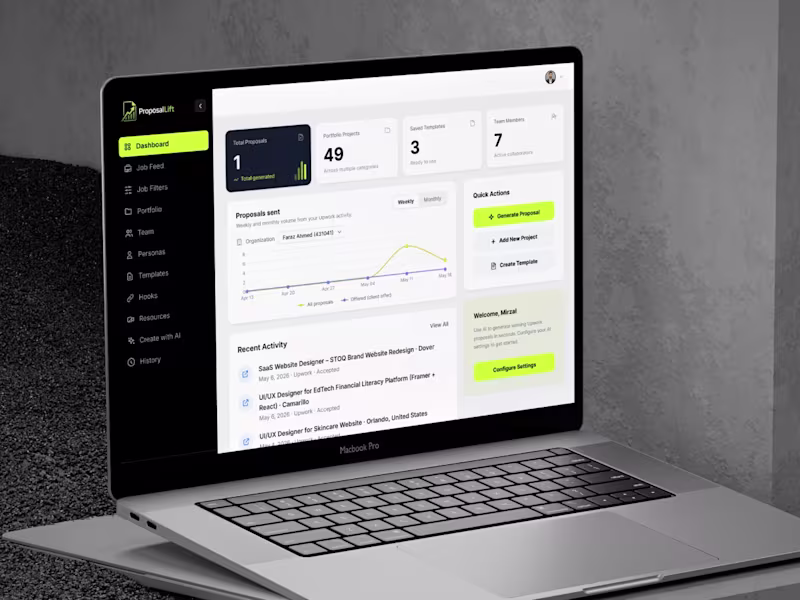 Cover image for ProposalLift — SaaS Product Design & User Flow