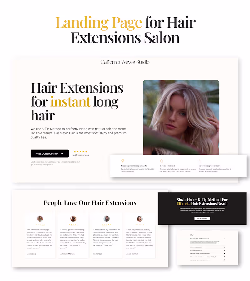 Cover image for Hair Extensions Landing Page