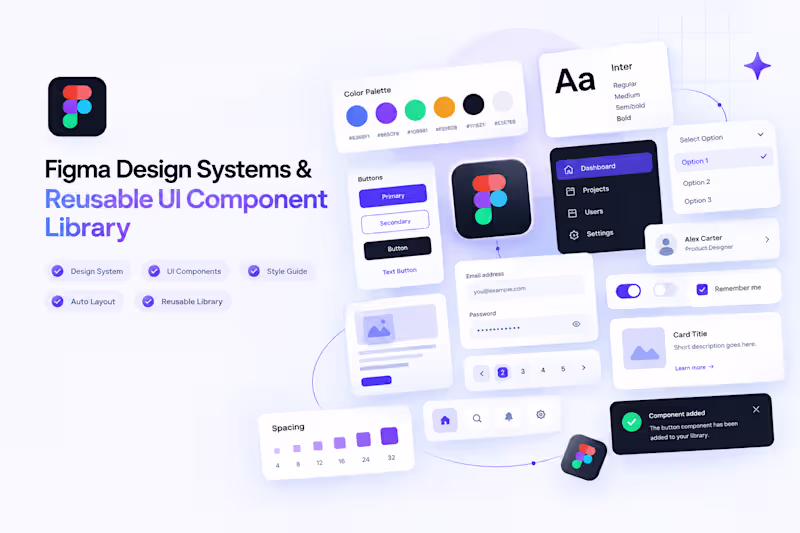 Cover image for Figma Design Systems & Reusable UI Component Library