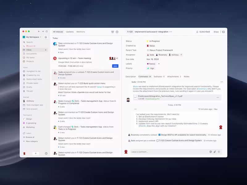 Cover image for Inbox [Dock - Tasks/Projects Management Concept] - (Dark)