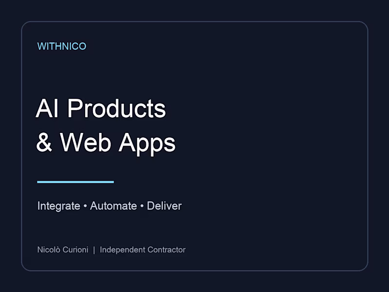 Cover image for AI-Powered Product & Web Development