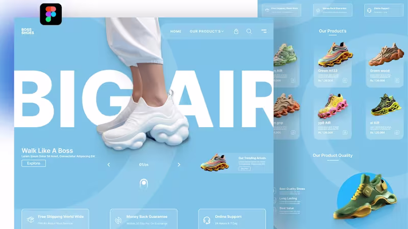 Cover image for Modern shoes Website UI/UX Design