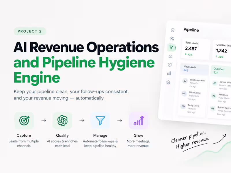Cover image for AI Revenue Operations & Pipeline Hygiene Engine
