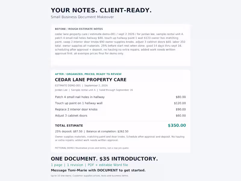 Cover image for Small Business Document Makeover