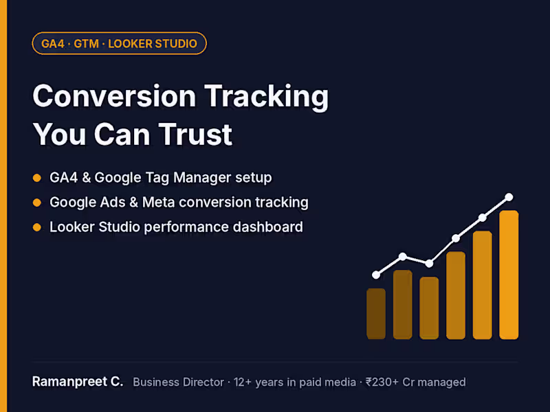 Cover image for GA4, Google Tag Manager & Conversion Tracking Setup