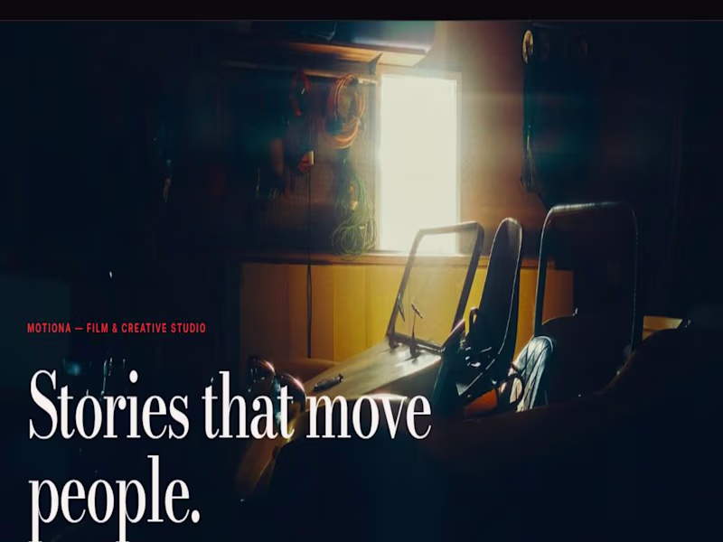 Cover image for MOTIONA — Film & Creative Studio Website