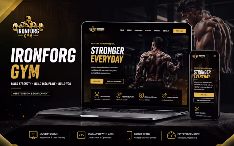 Cover image for IronForge Gym is a dark