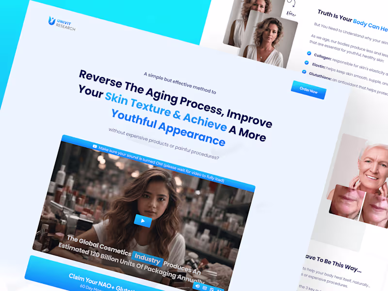 Cover image for NAC+ Glutathione Landing Page Design