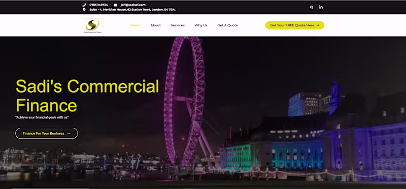 Cover image for WordPress Website Development for Sadi’s Commercial Finance