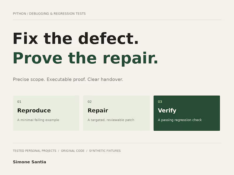 Cover image for Python debugging & regression-tested fixes