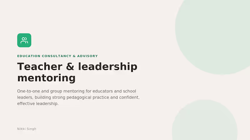 Cover image for Teacher and Leadership Mentoring