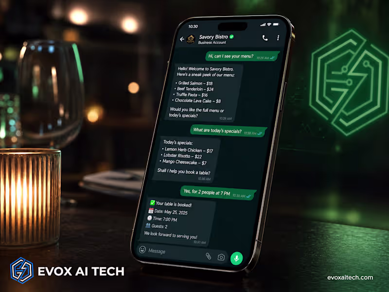 Cover image for AI WhatsApp Chatbot for Restaurants