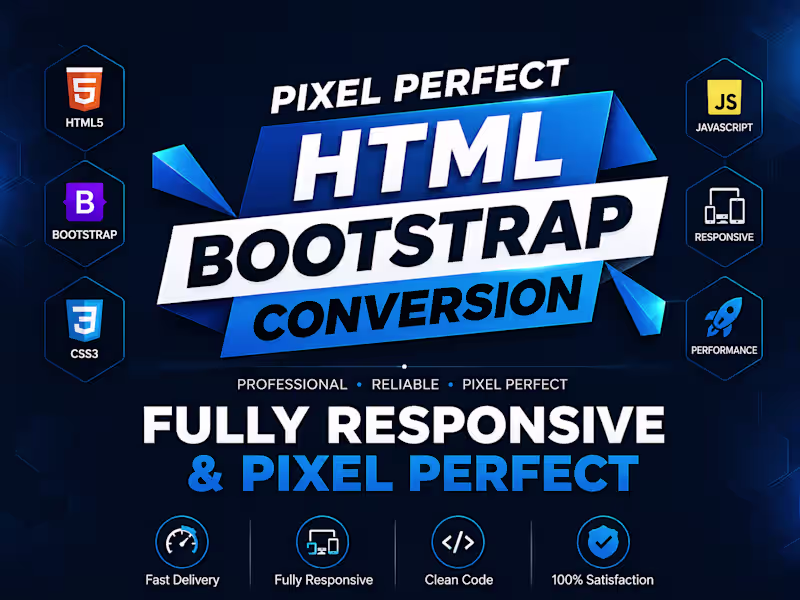Cover image for Figma to HTML & Bootstrap Responsive Web Development