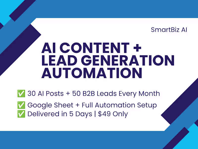 Cover image for AI Content + Lead Generation Automation Setup
