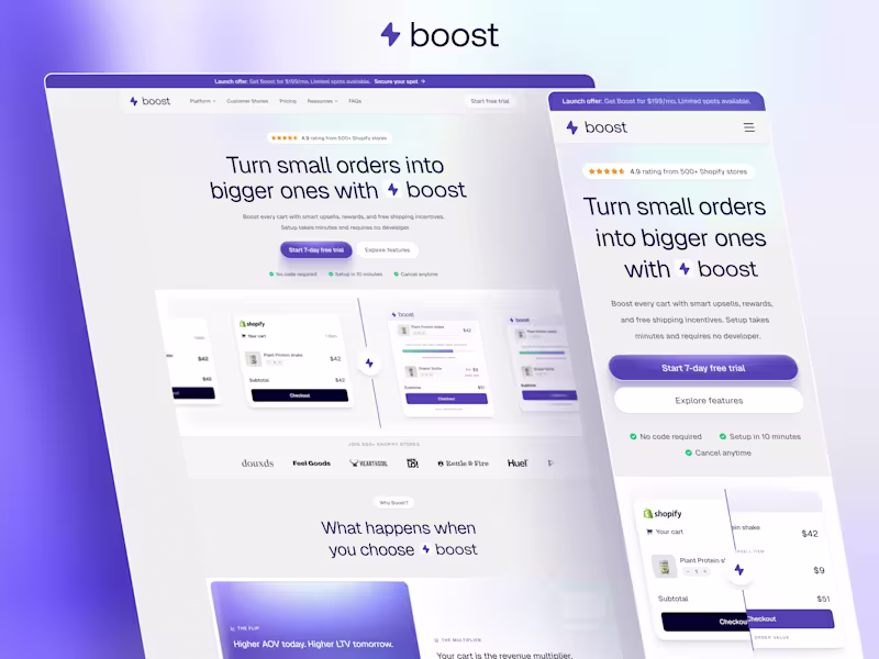 Cover image for Boost Landing Page Redesign