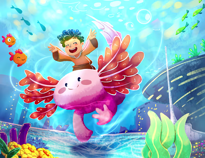 Cover image for UNDER THE SEA 🌊🌊 Children's Book Illustration