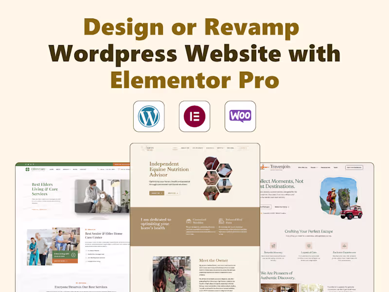 Cover image for I will design or revamp your WordPress website using Elementor