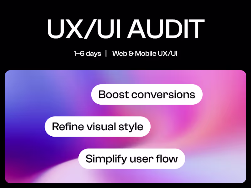 Cover image for UX/UI Audit | Web & Mobile