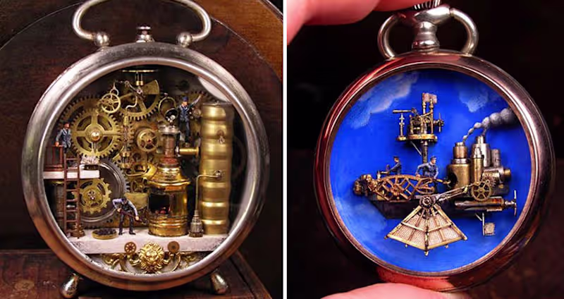 Cover image for Artist Gregory Grozos Turns Old Pocket Watches Into Fascinating…