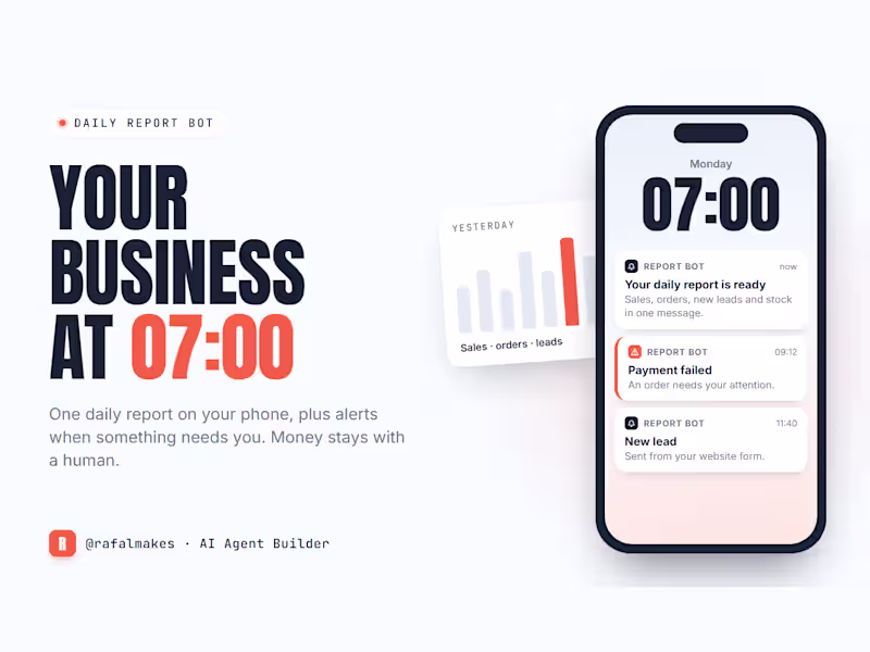 Cover image for Daily business report and alerts bot for Telegram or Slack