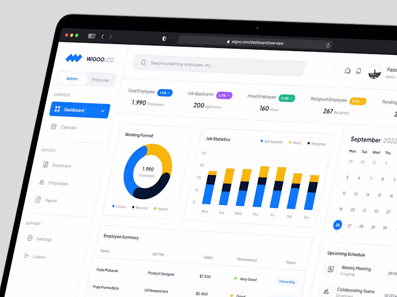 Cover image for WIGOO - HR Management Dashboard