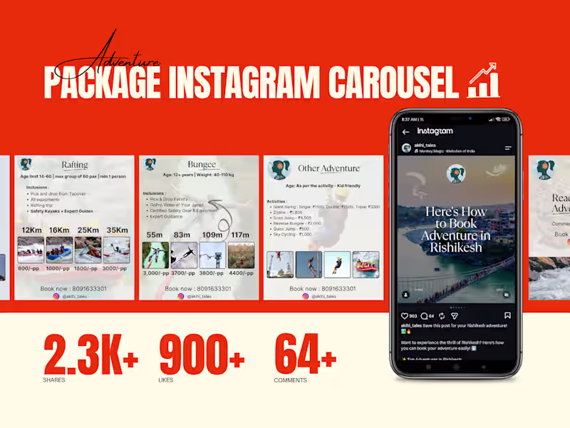Cover image for Adventure Package Instagram Carousel
Role: Travel