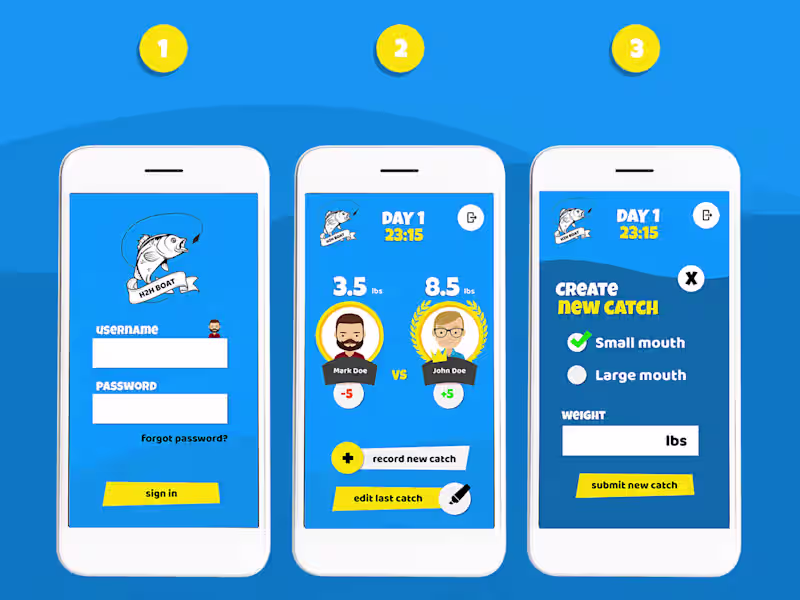 Cover image for UI/UX Design for mobile app and Hybrid Development - H2H Fishing