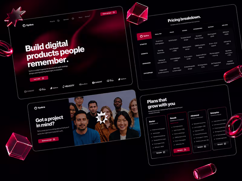Cover image for Vynkra Agency template · 5 pages · CMS ready