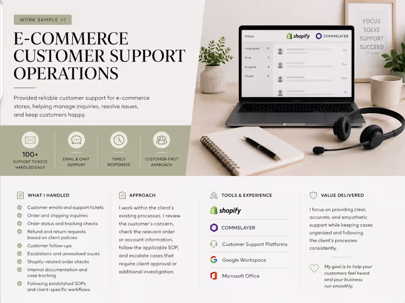Cover image for Provided high-volume e-commerce customer support