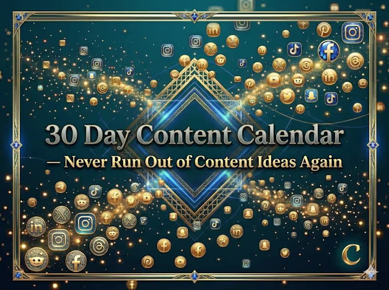 Cover image for 30 Day Social Media Content Calendar