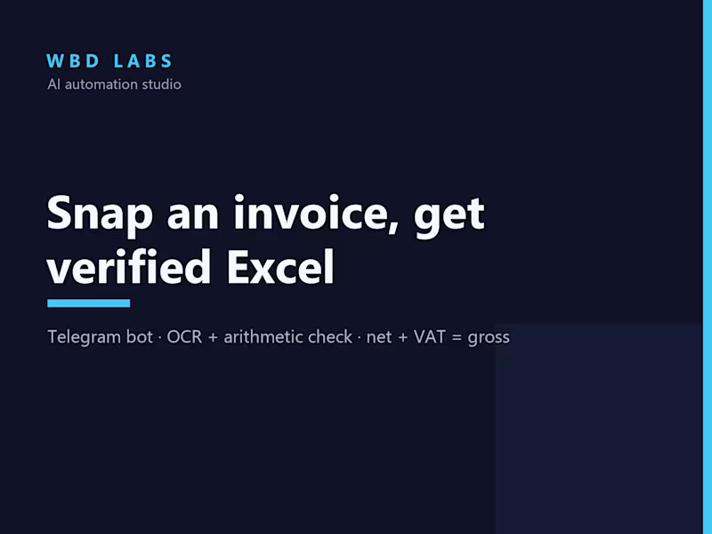 Cover image for Telegram invoice bot: 484 documents, zero manual entry