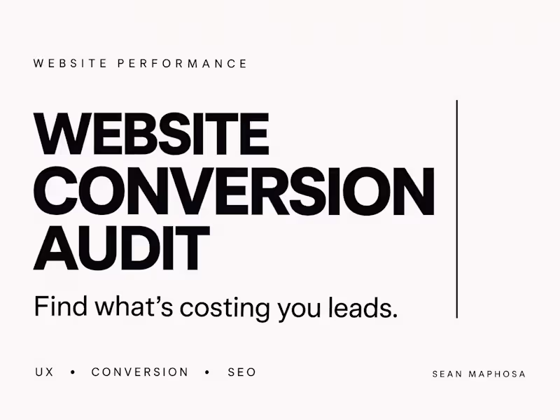 Cover image for Website Conversion & UX Audit 