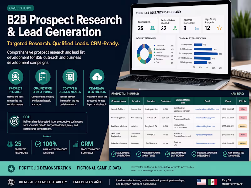 Cover image for B2B prospect research and lead