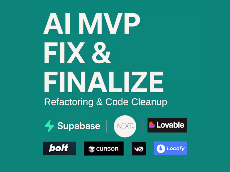 Cover image for full stack Next.js Supabase developer to fix AI-Generated Code 