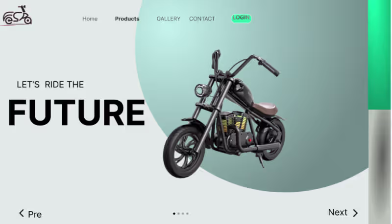 Cover image for landing page for motor bike promotion