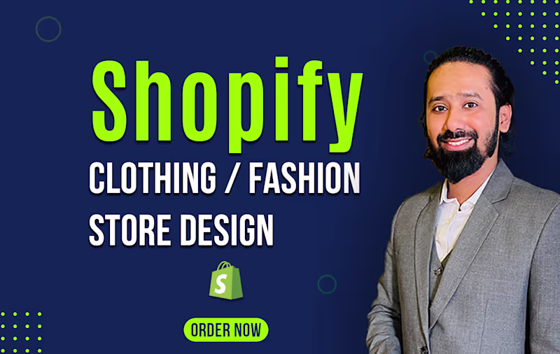 Cover image for Design Shopify Clothing Fashion Store, Shopify Webshop Expert