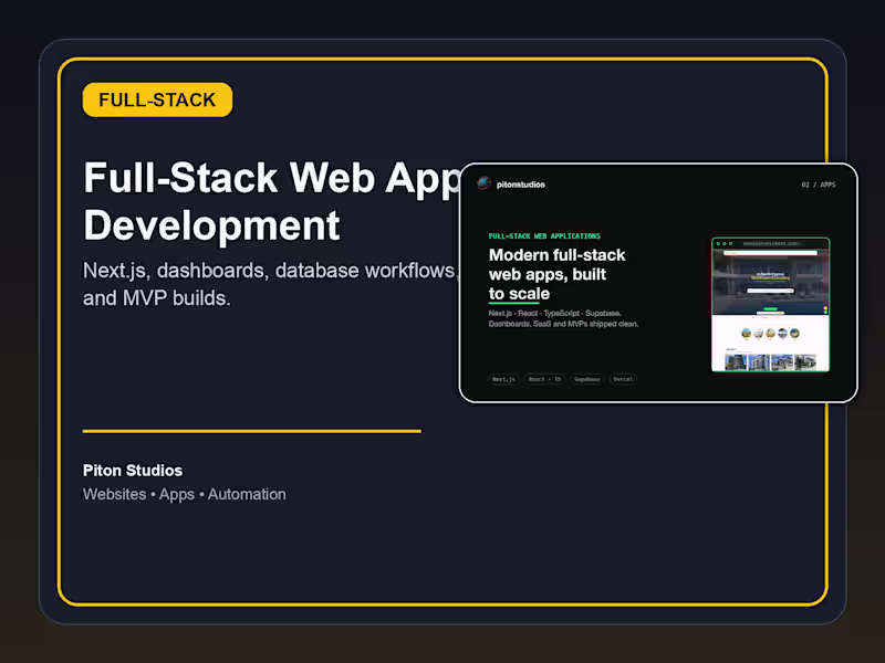 Cover image for Full-Stack Web App Development