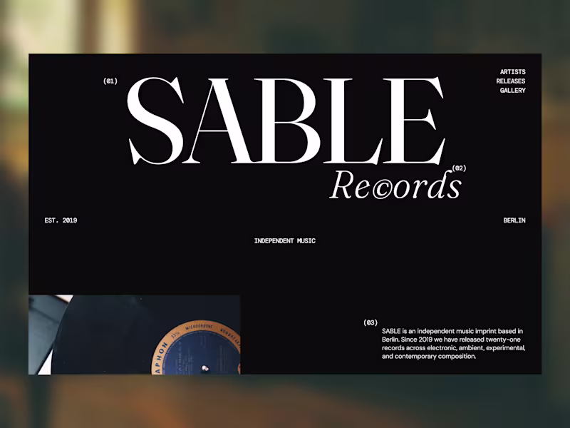Cover image for SABLE RECORDS — Hero Section