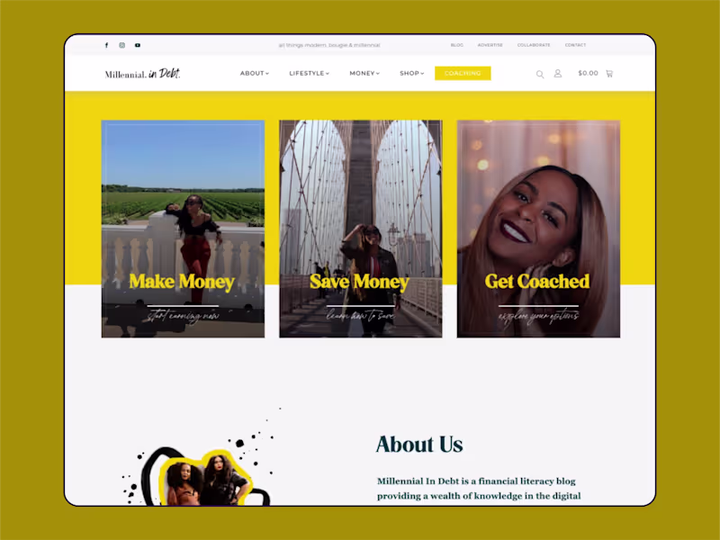 Cover image for Website Re-Design for Millennial in Debt