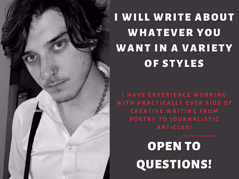 Cover image for I can write a piece of creative writing for you!